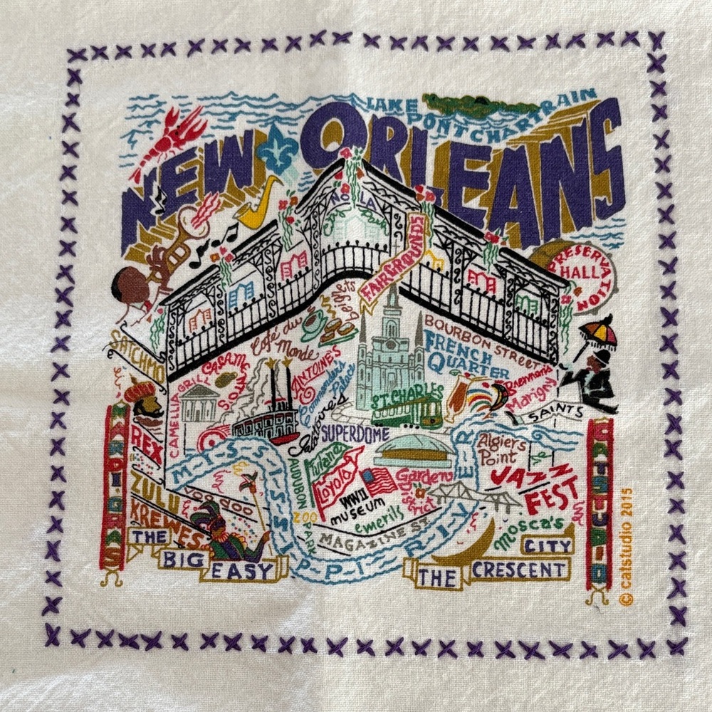 Catstudio Multicolor New Orleans Dish Towel